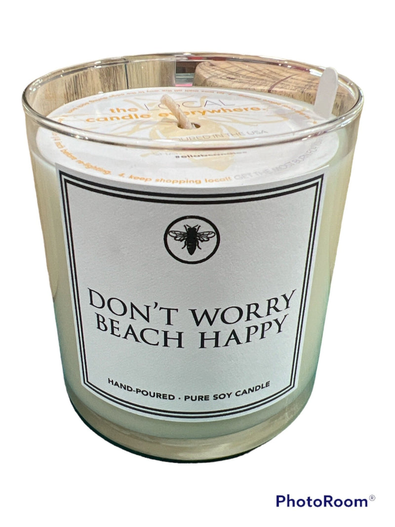 Don't Worry Beach Happy Soy Candle - CandleElla B. Candles