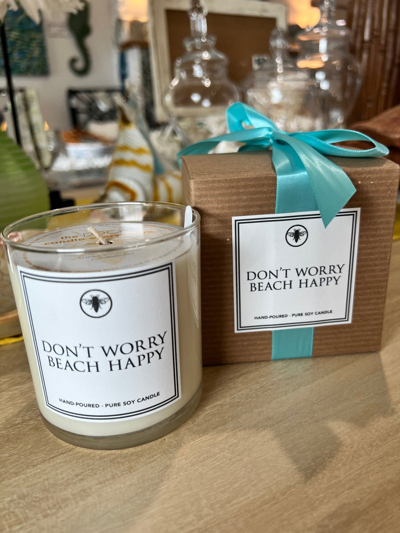 Don't Worry Beach Happy Soy Candle - CandleElla B. Candles