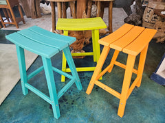 Durable Polywood Stool – 3 Vibrant Colors (Orange, Yellow, Blue) - OutdoorRobert Wiley