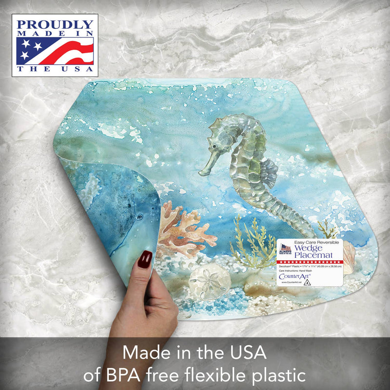 "Under The Sea"  Wedge Shaped Reversible Flexible Placemat