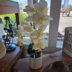 Faux Orchid Potted Plant - Accent DecorShoreKept