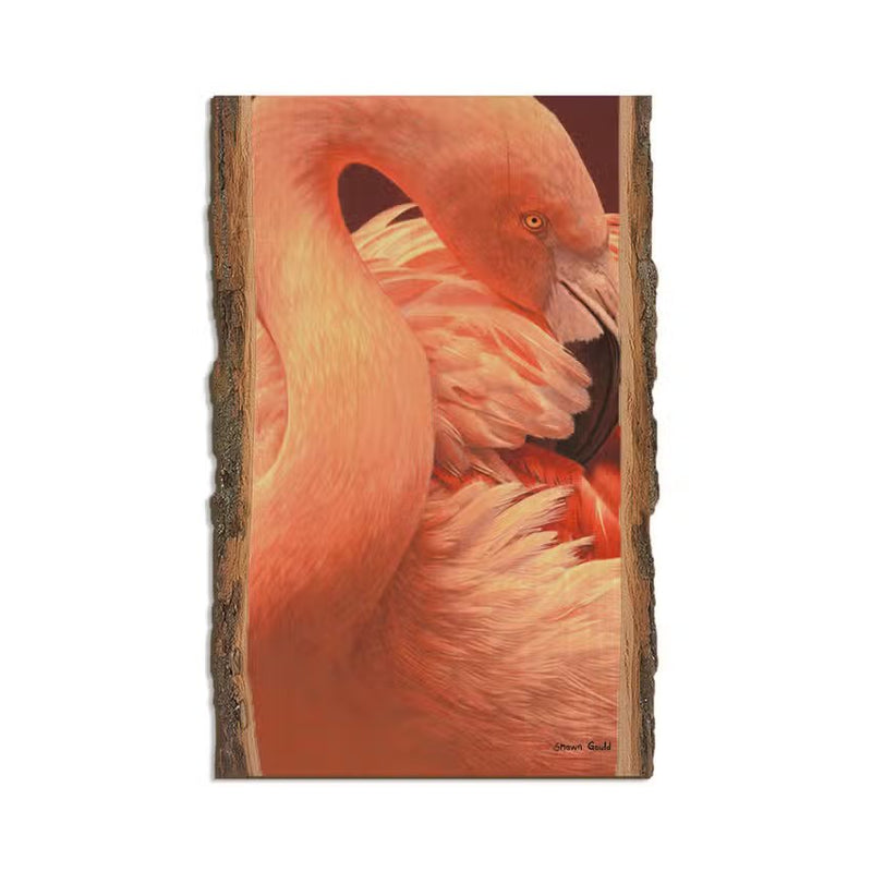 Preeing Flamingo - Wood Magnet