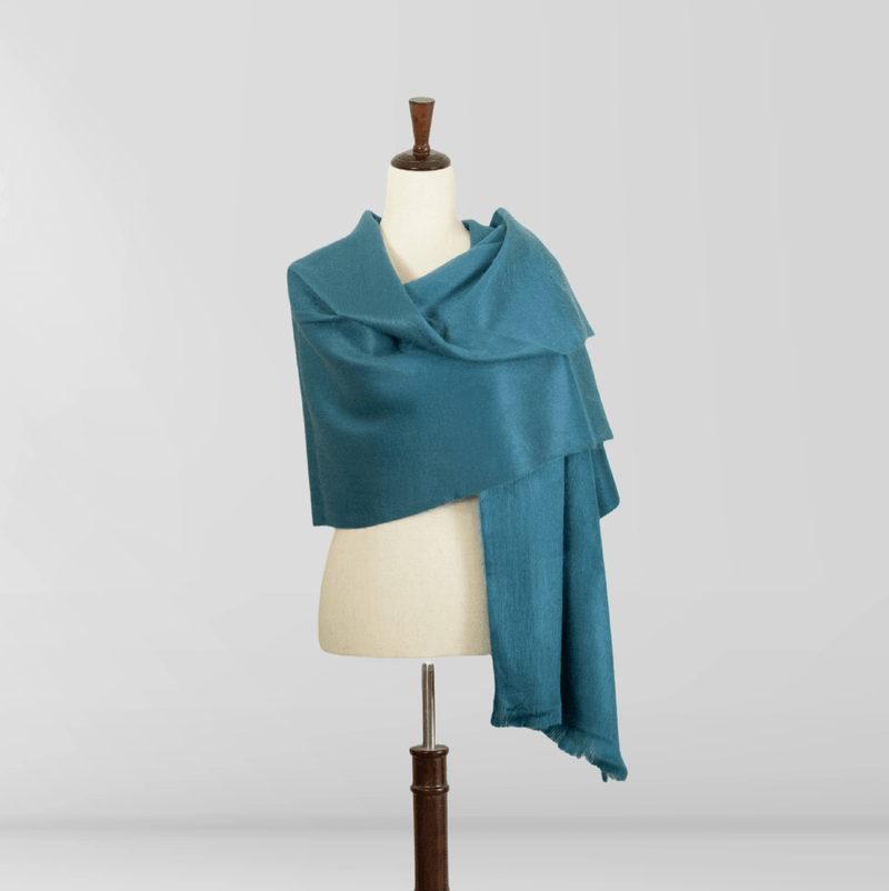 Garza - Turquoise Alpaca Wool Shawl - Apparel & AccessoriesLATITUDE ZERO GOODS