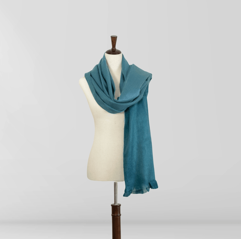 Garza - Turquoise Alpaca Wool Shawl - Apparel & AccessoriesLATITUDE ZERO GOODS