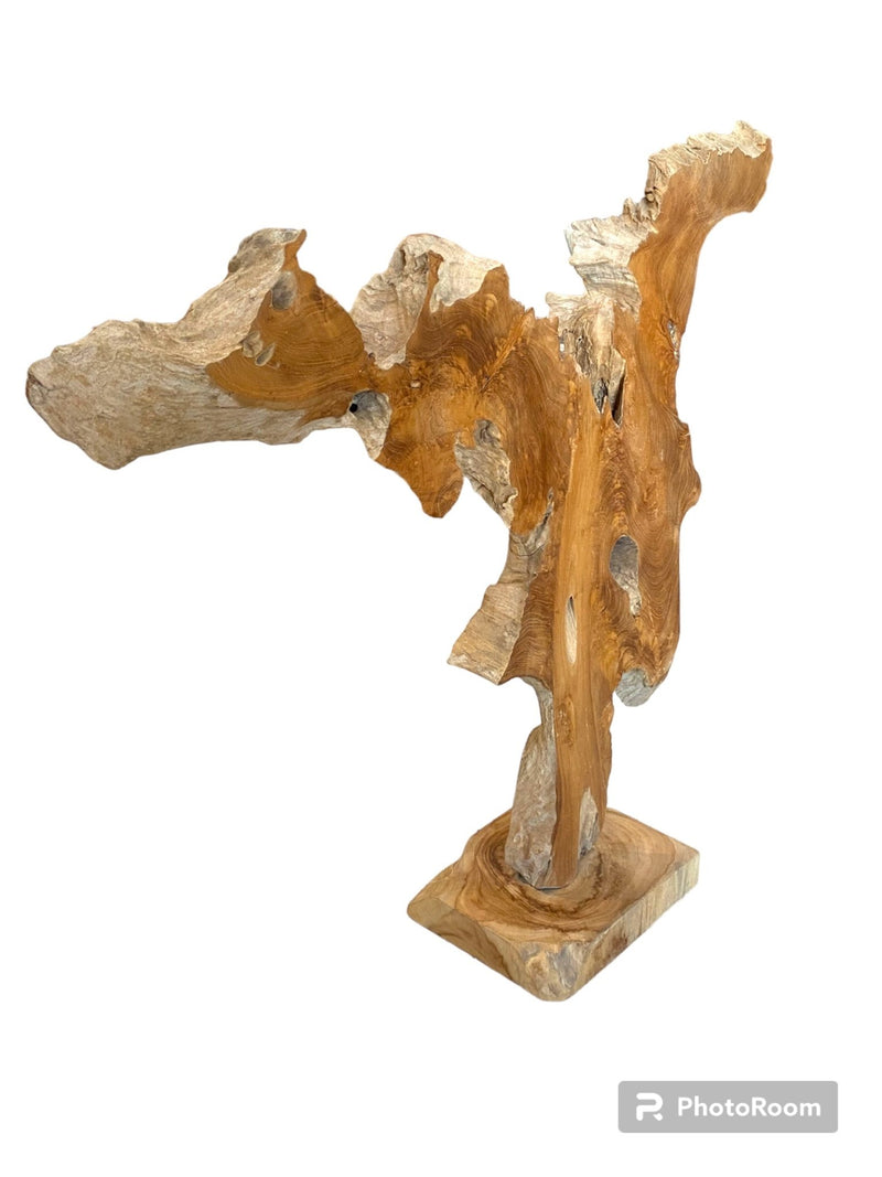 Giant Tall Teak Sculpture - 39" - Wood AccentLoving Coastal Living