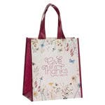 Give Thanks Floral Coated Tote Bag - AccessoriesChristian Art Gifts