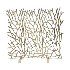 Gold Aluminum Metal Abstract Coral Inspired Single Panel Fireplace Screen - Fireplace ScreenUmainc