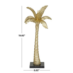 Gold Polystone Tree Palm Decorative Sculpture - Sculptures & StatuesUmainc