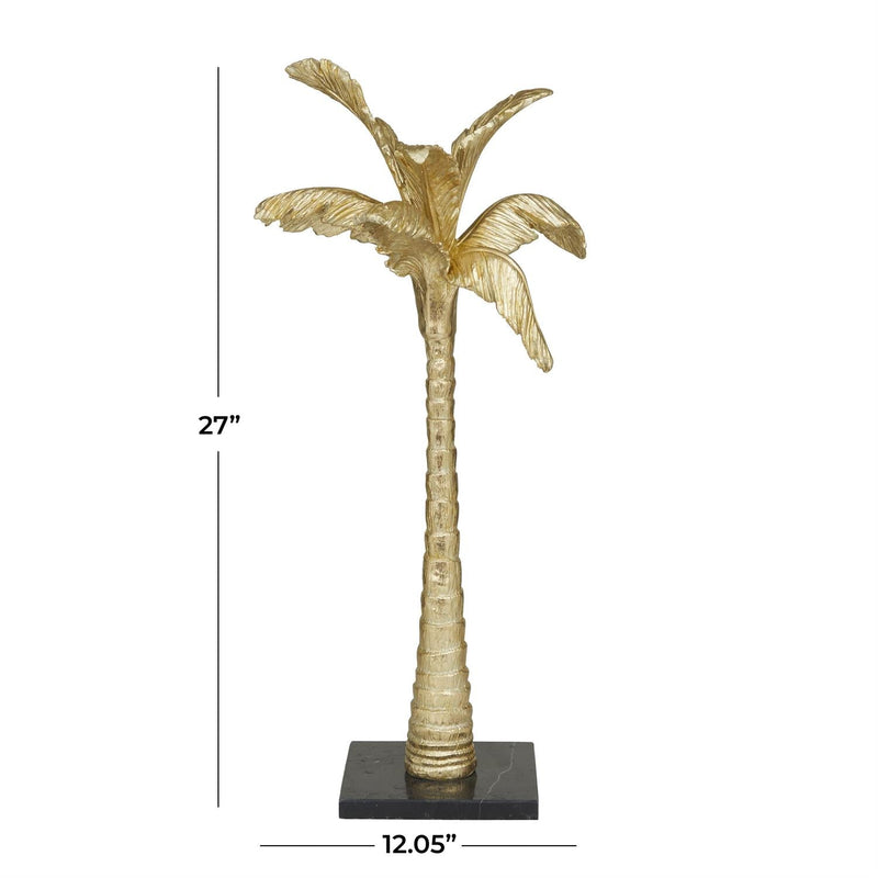 Gold Polystone Tree Palm Decorative Sculpture - Sculptures & StatuesUmainc