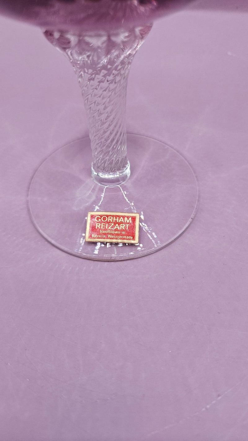 Gorham Reizart Crystal Champagne and Cordial Glass - Plum Color, Elegant Design - DishesLoving Coastal Living