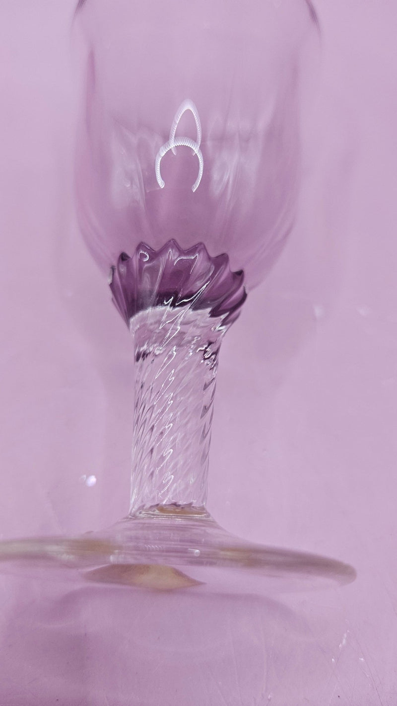 Gorham Reizart Crystal Champagne and Cordial Glass - Plum Color, Elegant Design - DishesLoving Coastal Living