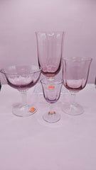 Gorham Reizart Crystal Goblet and Wine Glass - Rose Color, Elegant Design - DishesLoving Coastal Living