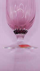 Gorham Reizart Crystal Goblet and Wine Glass - Rose Color, Elegant Design - DishesLoving Coastal Living