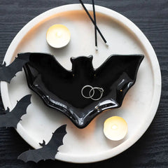 Gothic Halloween Black Bat Trinket Dish - Something Different Wholesale