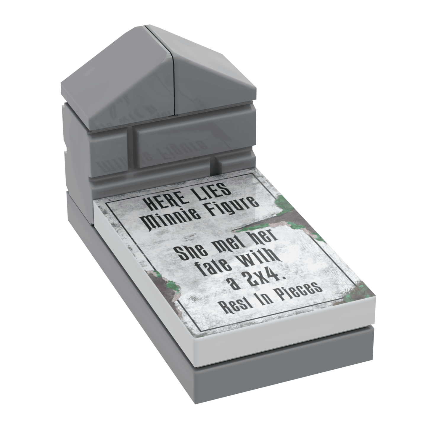 "Minnie Figure" Tombstone - Halloween MOC - Custom Printed 2x3 - Made Using LEGO® Parts