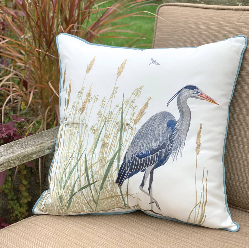 Great Blue Heron Indoor/Outdoor Throw Pillow - Rightside Design