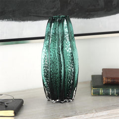 Green Glass Bubble Textured Vase - VasesUmainc