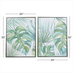 Green Tropical Leaf Framed Wall Art - CosmoLiving by Cosmopolitan - Wall ArtUmainc