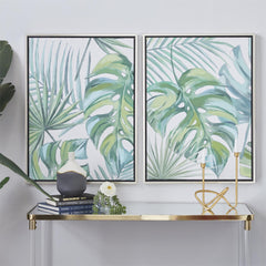 Green Tropical Leaf Framed Wall Art - CosmoLiving by Cosmopolitan - Wall ArtUmainc