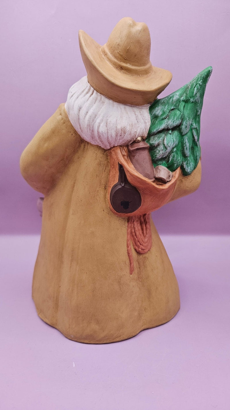 Hand - Painted Cowboy Santa Figurine - 9x6 Rustic Holiday Decor - Sculptures & StatuesJohnny Smith