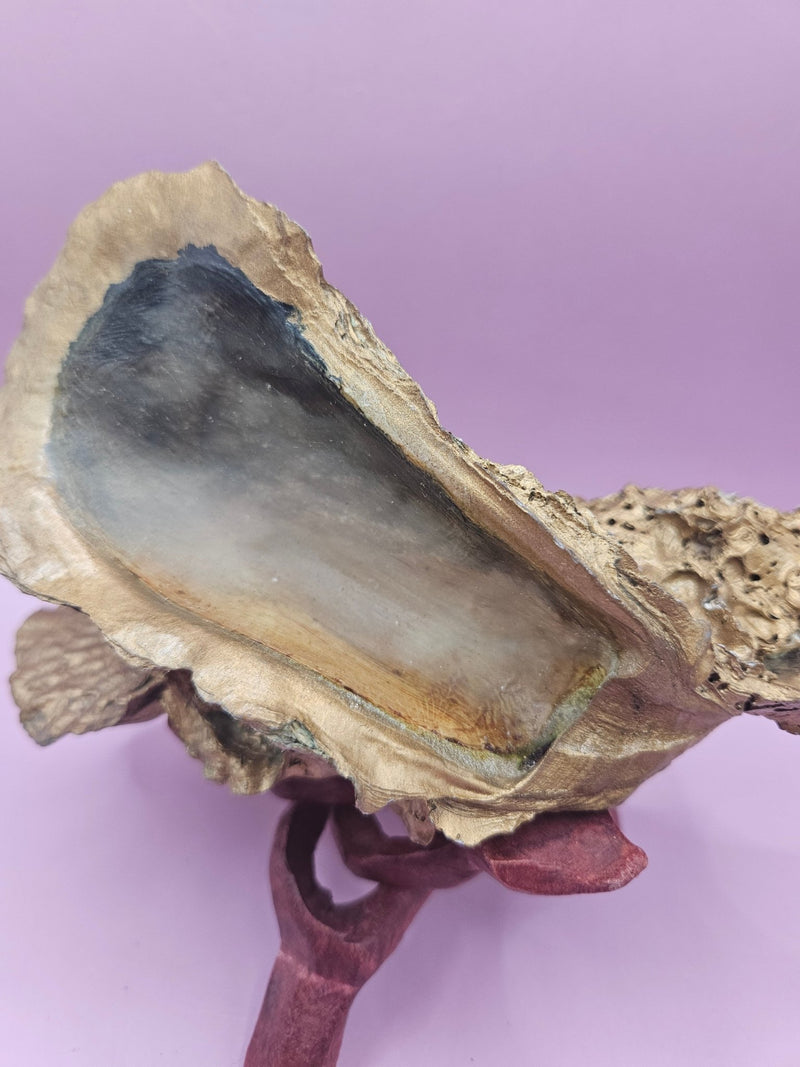 Hand - Painted Oyster Shells with Wooden Stands – Unique Coastal Art by Local Artist - ShelllsLoving Coastal Living