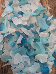 Hand Tumbled Seaglass Frosted Aqua Splash Mix - SeaglassLoving Coastal Living