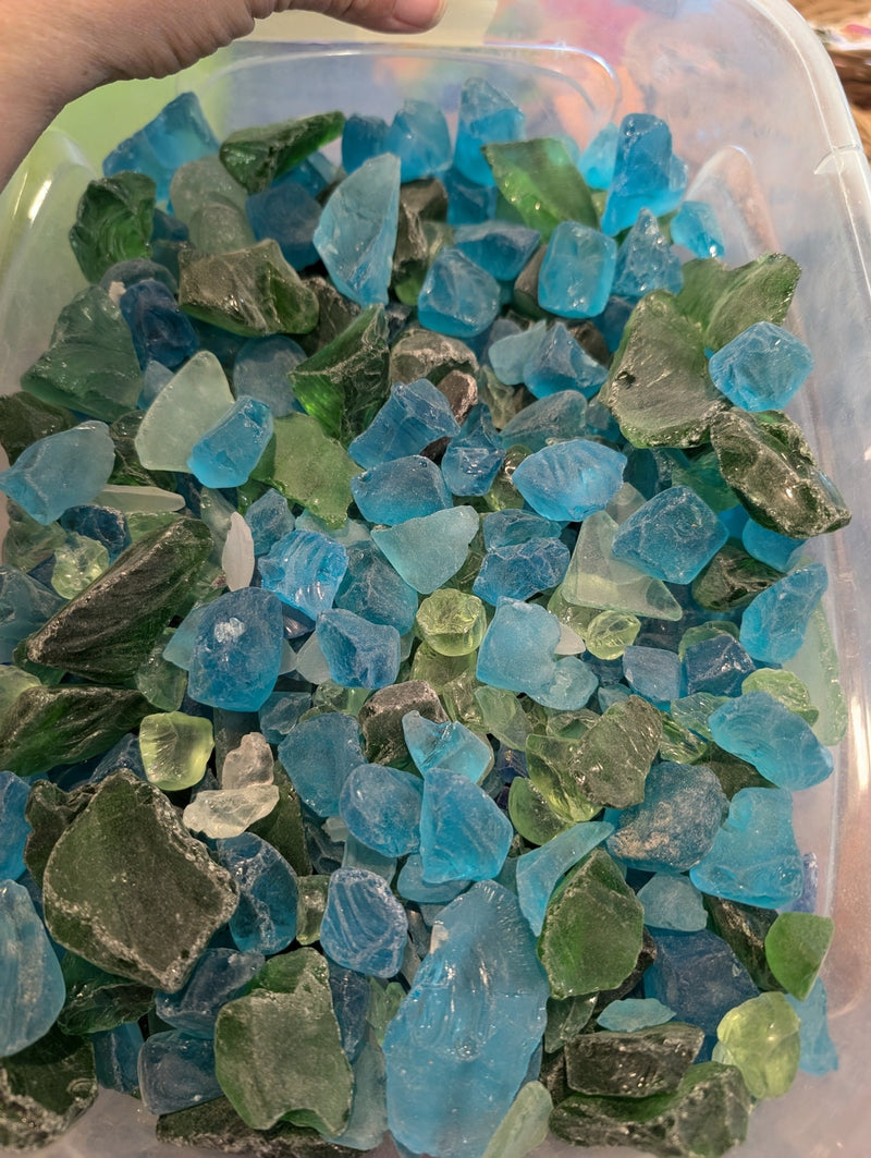 Hand Tumbled Seaglass Frosted Confetti Aqua Blue Green Mix - Sea GlassLoving Coastal Living