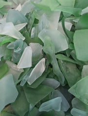 Hand Tumbled Seaglass Frosted Seafoam & Bright Green Colors - SeaglassLoving Coastal Living