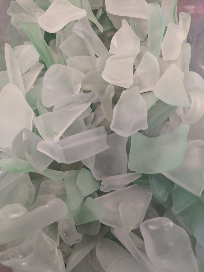 Hand Tumbled Seaglass Seafoam Colors Of Frosted Light Tones Greens - SeaglassLoving Coastal Living