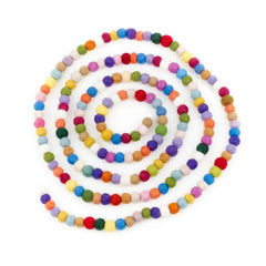 Handmade Flet Mini Multi Colored Pom Pom Garland Home Decor - Felt So Good