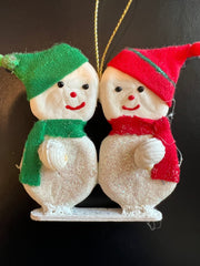Handmade Sea Cookie Snowman Ornament - Twins - Sand DollarJeremey Ornaments