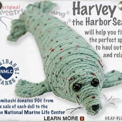 Harvey the Harbor Seal String Doll Keychain - KeychainKamibashi