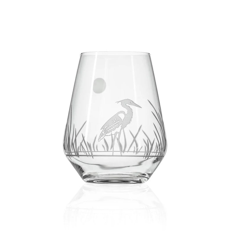 Heron Etched Glassware