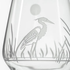 Heron Etched Glassware