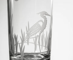 Heron Etched Glassware