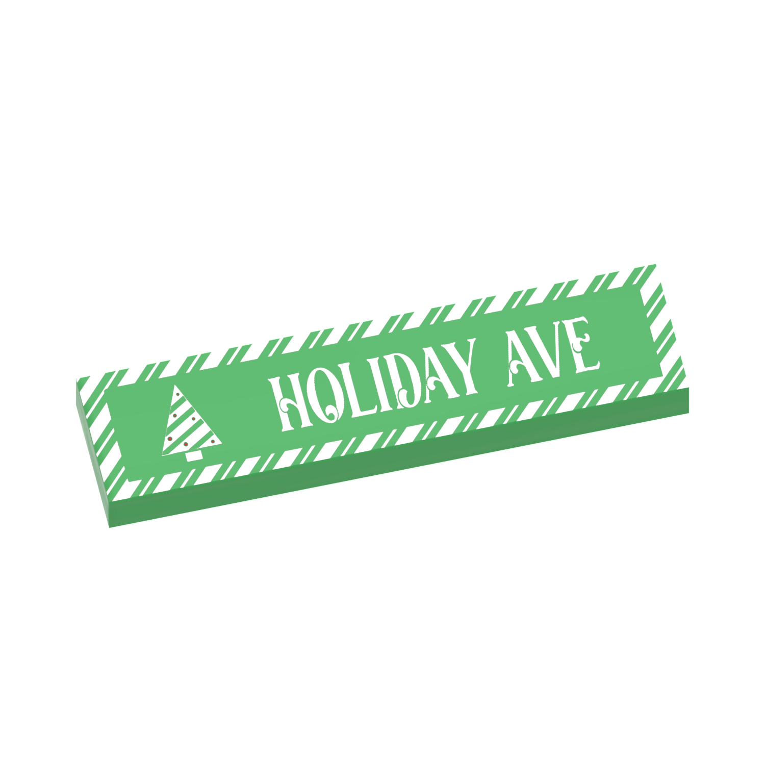 Holiday Ave Street Sign - Custom Printed 1x4 Tile - Made with LEGO® Parts