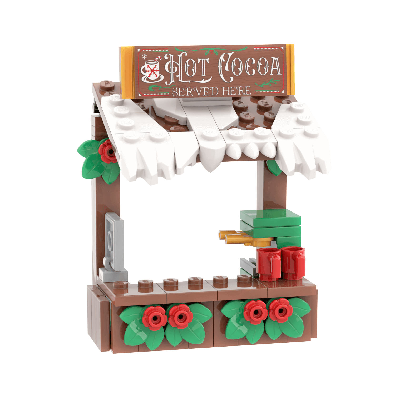 Hot Cocoa Stand - Christmas Winter Village - Custom Building Set - Made Using LEGO® Parts
