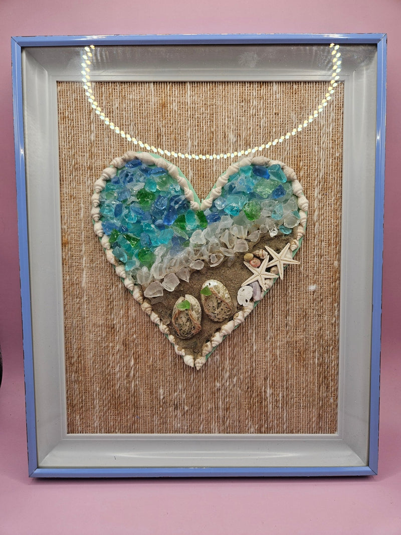 "I Heart The Beach" Framed Coastal Art – 11"x9" - Wall DecorLoving Coastal Living