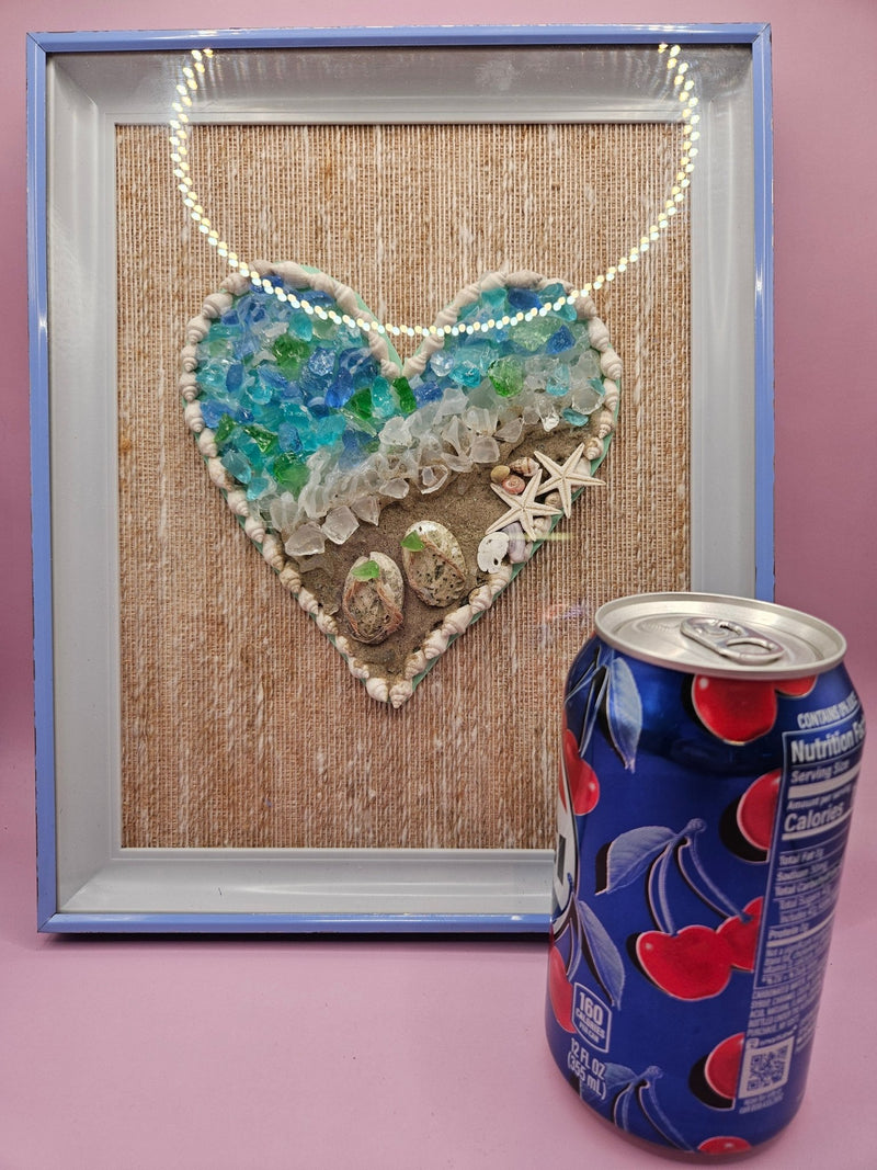 "I Heart The Beach" Framed Coastal Art – 11"x9" - Wall DecorLoving Coastal Living