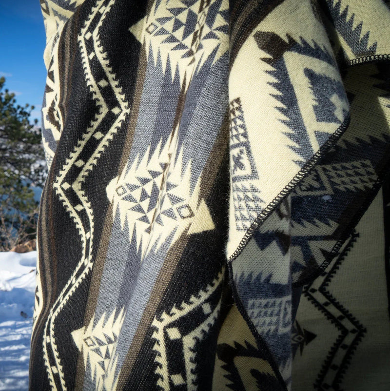 Andean Alpaca Wool Throw - Reversible Geometric Design