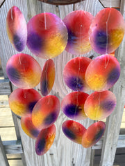 Multicolored Capiz Shell Drop- Sunset or Peacock Colors