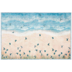 Impressions Sea Turtle Beach Indoor/Outdoor Mat Natural - RugsLiora Manne