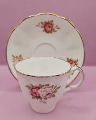 Jason Tea Cup & Saucer – Vintage Floral China with Gold Trim - DishesLoving Coastal Living