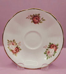 Jason Tea Cup & Saucer – Vintage Floral China with Gold Trim - DishesLoving Coastal Living