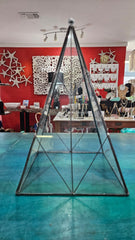 Large Glass Pyramid Display Box – Vintage Terrarium Case (15