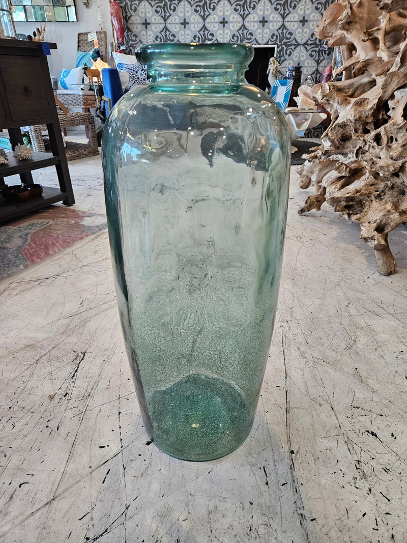 Large Vintage Glass Vase – Decorative Floor Vase - Accent DecorLoving Coastal Living