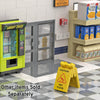 Caution - Wet Floor Warning A-Frame Sign - Custom Printed Set - Made Using LEGO® Parts & Pieces