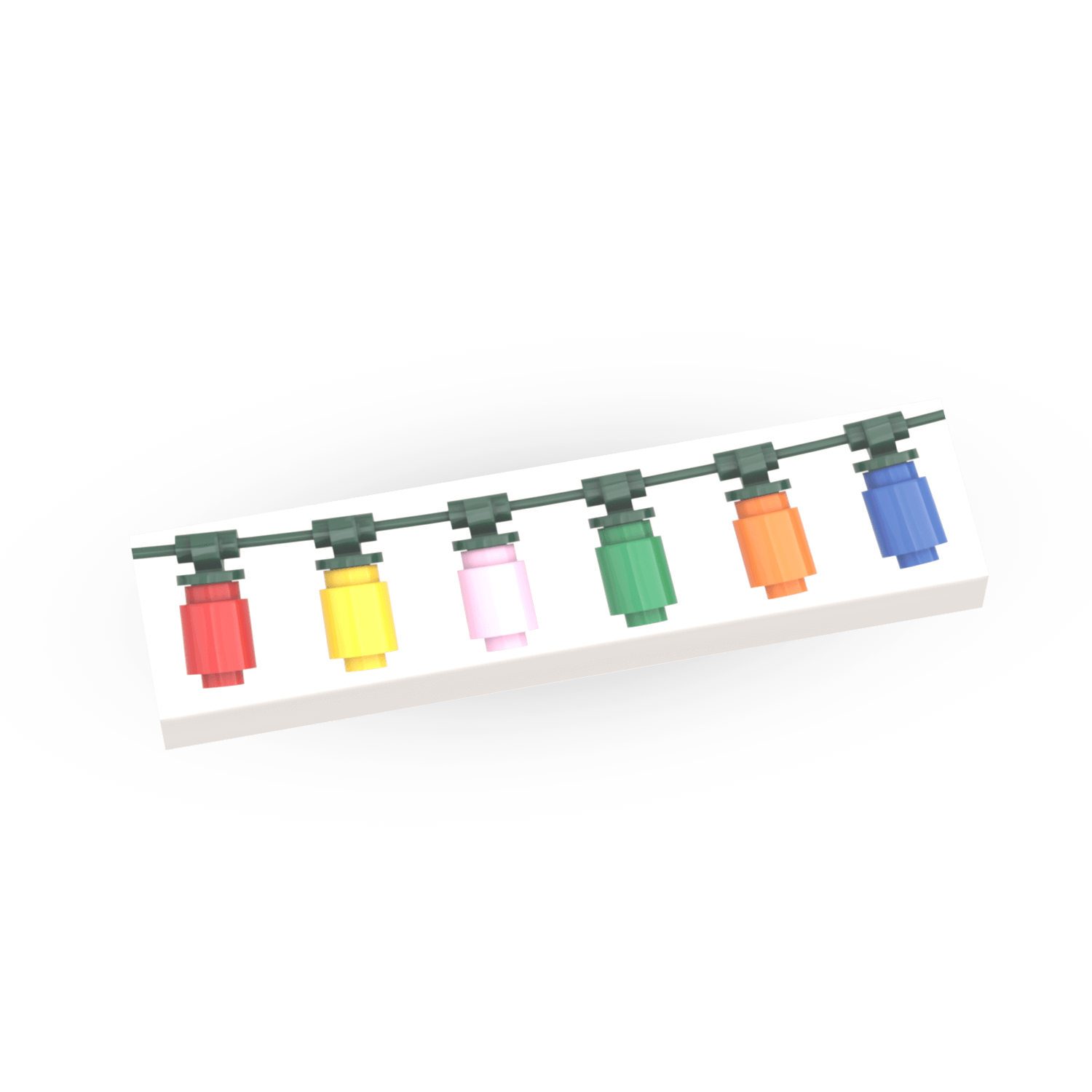 Christmas String Lights 'White' - Xmas Decor - Custom Printed - Made Using LEGO® Parts