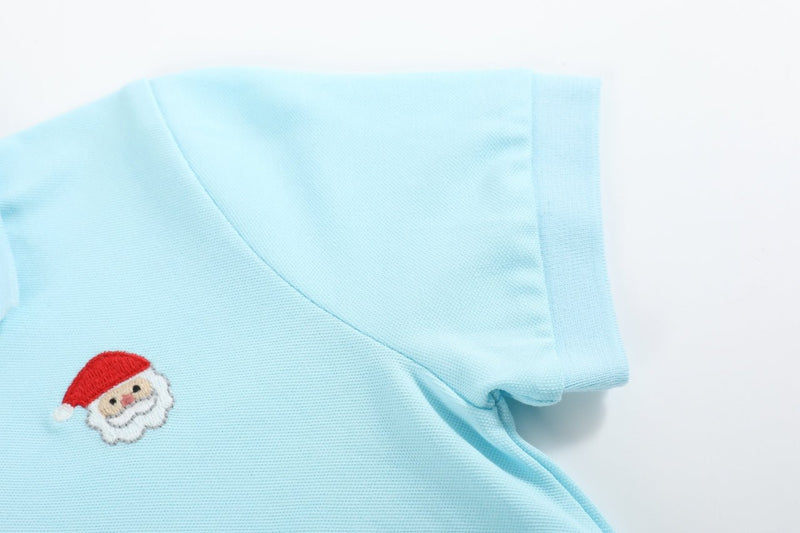 Light Blue Santa Polo Shirt – Sizes 3M-6Y