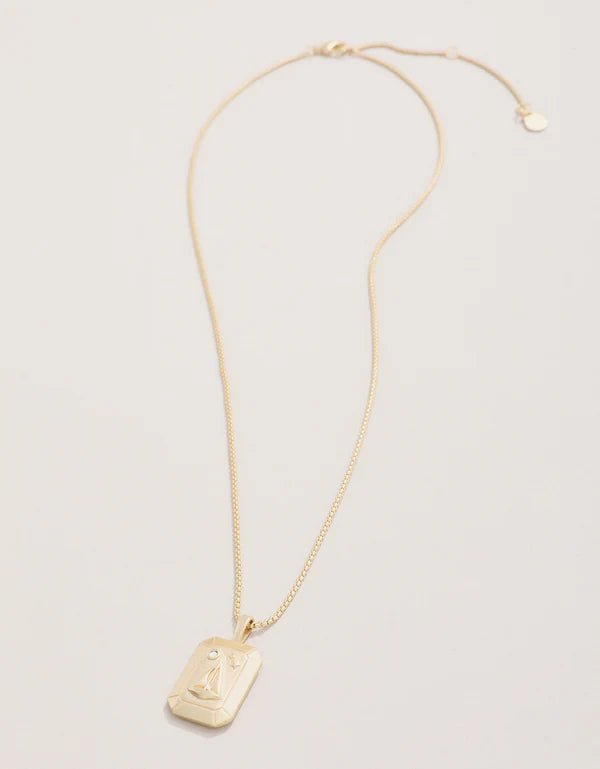 Little Sailboat Necklace - 17" White Opal - NecklaceSPARTINA 449